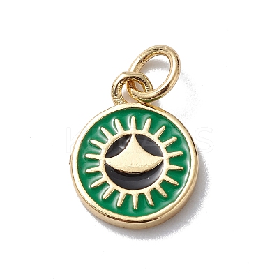 Brass Enamel Charms KK-E003-11G-1