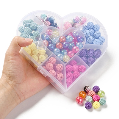 148Pcs 8 Style Rubberized Style & Imitation Pearl & Transparent Crackle Acrylic Beads MACR-YW0001-98-1