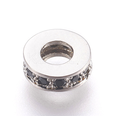 Brass Micro Pave Cubic Zirconia Beads ZIRC-E152-58-RS-1