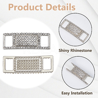 12Pcs Alloy Glass Rhinestone Shoelace Buckle FIND-HS0002-48P-1