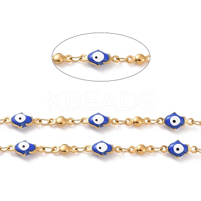 Enamel Hamsa Hand with Evil Eye Link Chains CHS-G023-02G-01-1