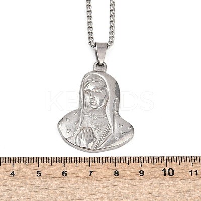 Virgin 201 Stainless Steel Pendant Necklaces for Men Women LS-NJEW-K283-17P-1