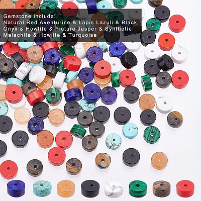 160Pcs 8 Style Natural & Synthetic Mixed Gemstone Beads G-NB0003-43-1