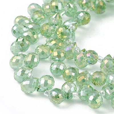 Transparent Electroplate Glass Beads Strands X-EGLA-F152B-AB01-1