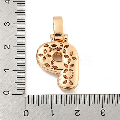 Brass Micro Pave Clear Cubic Zirconia Pendants KK-B099-01G-P-1