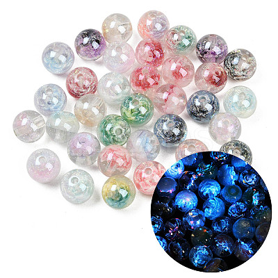 Luminous Transparent Resin Inner Flower Beads RESI-C070-05B-1