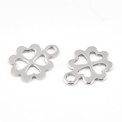 Tarnish Resistant 201 Stainless Steel Flower Charms STAS-R064-29-1