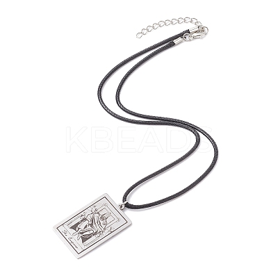 Tarot Card 201 Stainless Steel Pendant Necklaces NJEW-JN04496-04-1