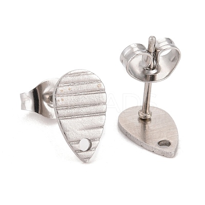 Non-Tarnish 304 Stainless Steel Stud Earring Findings STAS-O119-27P-1