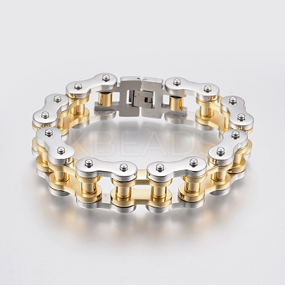 Men's 201 Stainless Steel Bracelets BJEW-H569-17MM-E-1