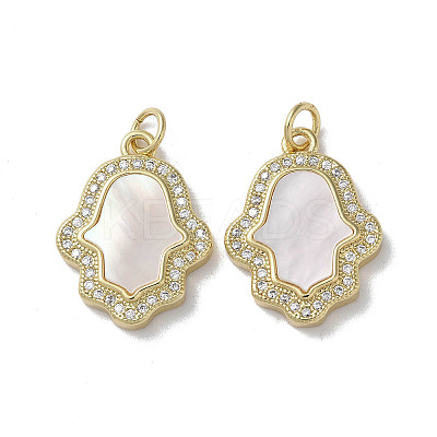Brass Micro Pave Cubic Zirconia Pendants KK-G485-22B-G-1
