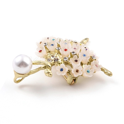 Ballerina Alloy Brooch with Resin Pearl JEWB-O009-20-1