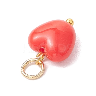 Opaque Acrylic Heart Charms PALLOY-MZ00844-1