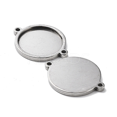 Non-Tarnish 201 Stainless Steel Cabochon Connector Settings STAS-E197-01P-1