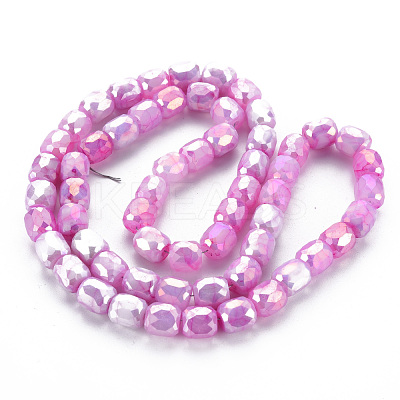 Opaque Baking Paint Glass Beads Strands EGLA-N006-008-B06-1
