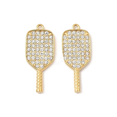 304 Stainless Steel with Crystal Rhinestone Pendants STAS-G358-12G-02-1