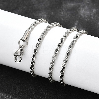 Tarnish Resistant 304 Stainless Steel Rope Chain Necklaces LS-STAS-S029-01-1