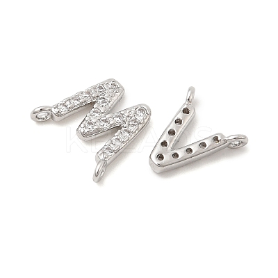 26Pcs Brass Micro Pave Clear Cubic Zirconia Pendants KK-H252-02P-1