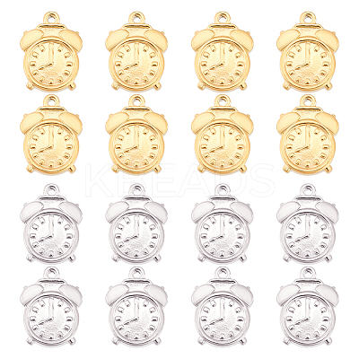 16Pcs 2 Colors 201 Stainless Steel Machine Polishing Pendants STAS-DC0011-84-1