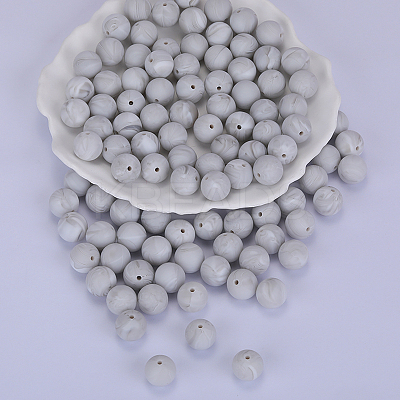 Round Silicone Focal Beads SI-JX0046A-40-1