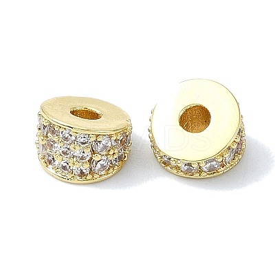 Rack Plating Brass Pave Clear Cubic Zirconia Beads KK-M282-37G-1