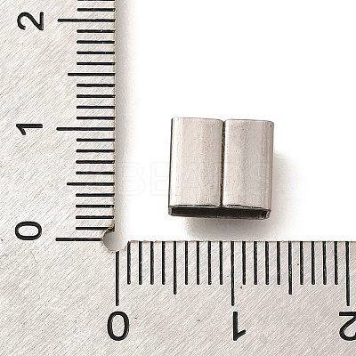 Letter Style 304 Stainless Steel Square Slide Charms STAS-L132-05W-1