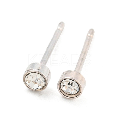 Rack Plating Brass Micro Pave Cubic Zirconia Stud Earring EJEW-C102-37P-05-1