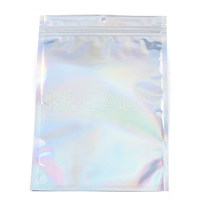 Rectangle Zip Top Plastic Glitter Holographic Bags OPP-YWC0001-14X20-1