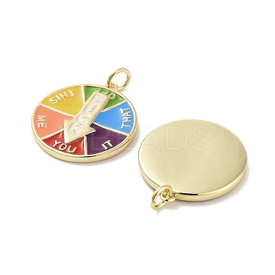 Real 18K Gold Plated Rack Plating Brass Enamel Pendants KK-M293-44G-1