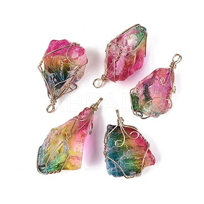 Raw Rough Natural Quartz Crystal Big Pendants G-Q606-48G-1