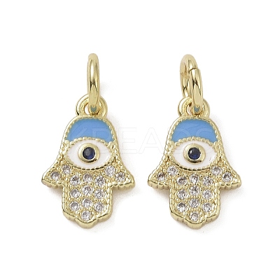 Real 18K Gold Plated Brass Micro Pave Cubic Zirconia Pendants KK-L209-078G-05-1