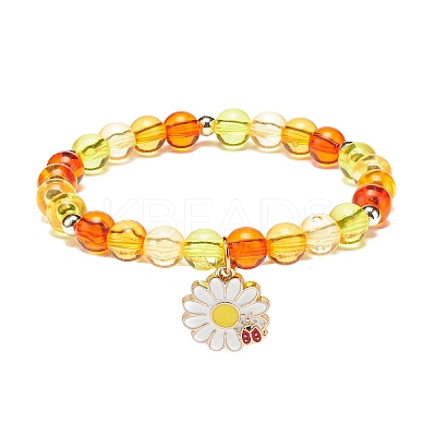 4Pcs 4 Style Acrylic Round Beaded Stretch Bracelets Set BJEW-JB08926-01-1