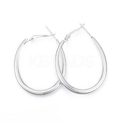 Tarnish Resistant 201 Stainless Steel Teardrop Hoop Earrings for Women EJEW-N052-03C-01-1
