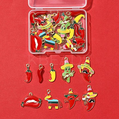 30Pcs 9 Styles Alloy Enamel Pendants FIND-FS0004-26-1