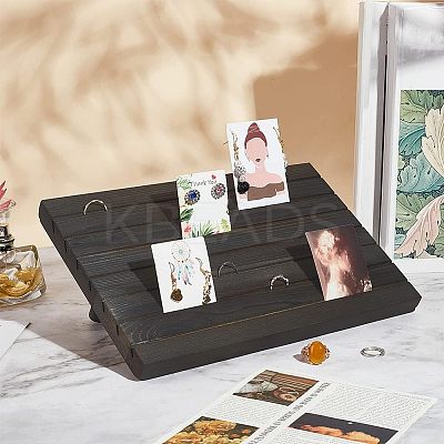 7-Slot Wooden Place Card Display Stands ODIS-WH0029-52B-1