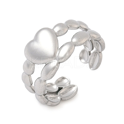304 Stainless Steel Open Cuff Rings for Women RJEW-A079-05A-P-1