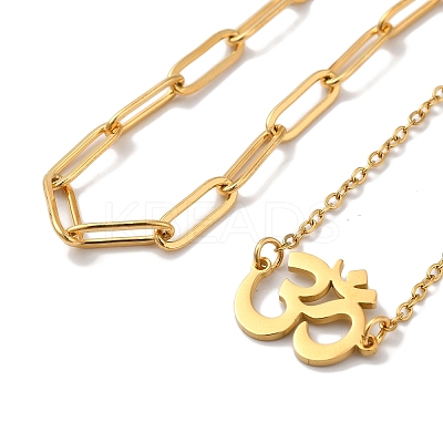 304 Stainless Steel Paperclip Chains & Cable Chain Bracelet Sets AJEW-U005-05F-G-1