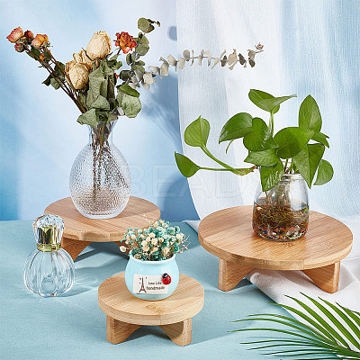 3 Sets 3 Style Wood Holder for Planter Pots AJEW-BC0006-54-1