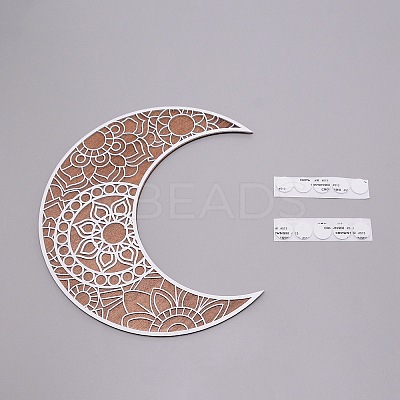 Wooden Hollow Crescent Moon Decorations DIY-WH0265-15-1