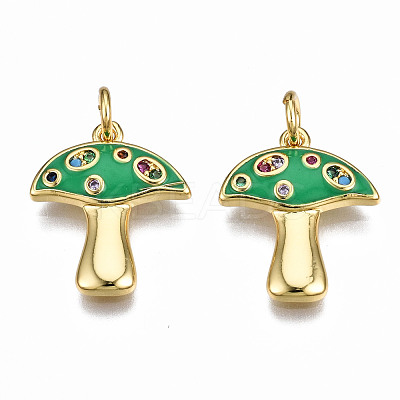 Autumn Theme Brass Micro Pave Cubic Zirconia Enamel Pendants ZIRC-Q200-023B-NF-1