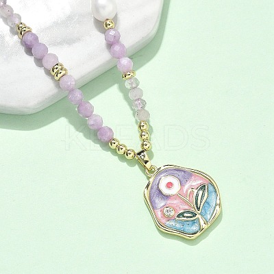 Natural Lavender Amethyst Pendant Necklaces for Women NJEW-G165-01C-G-1
