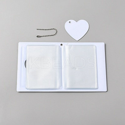 3 Inch PVC Mini Heart Hollow Photocard Holder Book AJEW-WH0038-65P-02-1