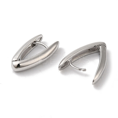 V-shapeRing Brass Hoop Earrings for Women EJEW-U008-11P-1
