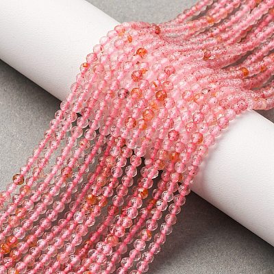 Natural Strawberry Quartz Beads Strands G-C226-B04-3mm-1