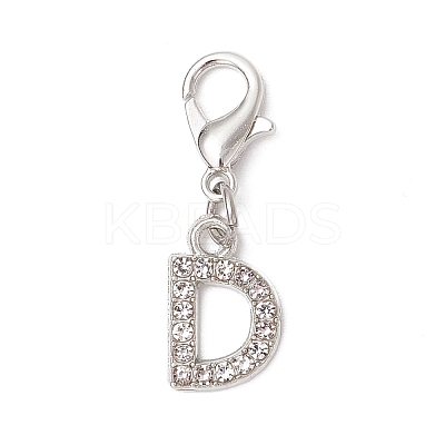 26Pcs 26 Styles Alloy Crystal Rhinestone Pendant Decorations HJEW-JM03172-02-1