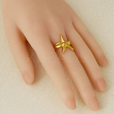 304 Stainless Steel Cuff Open Rings for Women MO3079-2-1