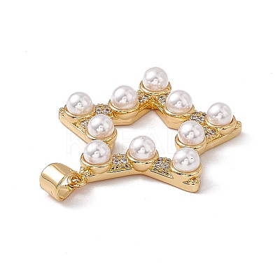 Brass Micro Pave Cubic Zirconia Pendants KK-B061-03G-1