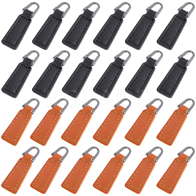 40Pcs 2 Colors PU Leather Zipper Puller FIND-GF0008-33-1