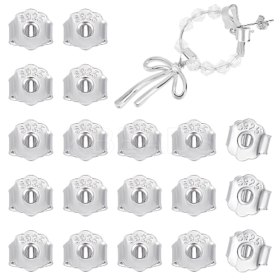 20Pcs Rhodium Plated 925 Sterling Silver Friction Ear Nuts FIND-ME0001-05-1