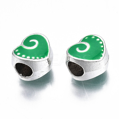 Alloy Enamel European Beads MPDL-T005-002-RS-1